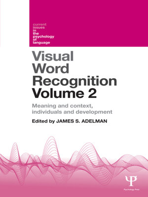 cover image of Visual Word Recognition Volume 2
